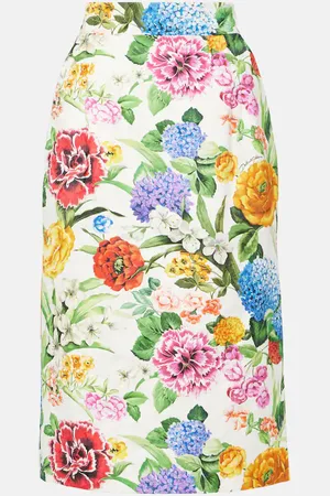 Dolce & Gabbana Floral cotton brocade pencil skirt
