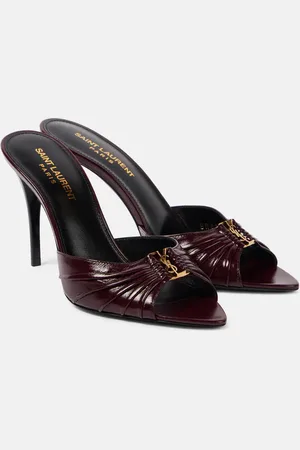 Saint Laurent Babylone Cassandre 90 leather mules