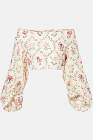 Agua by Agua Bendita Floral linen top