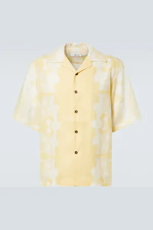 COMMAS Floral linen bowling shirt