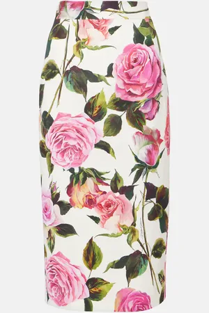 Dolce & Gabbana Floral cotton-blend pencil skirt