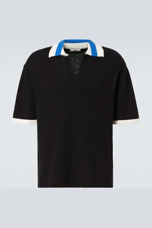 COMMAS Crochet cotton-blend polo shirt