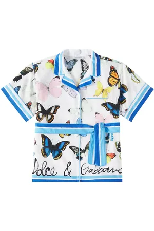 Dolce & Gabbana Printed belted cotton poplin shirt