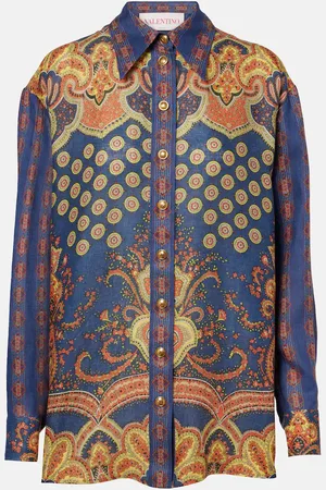 VALENTINO Voyage Imaginaire VLogo linen blouse