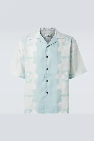 COMMAS Paradise Floral linen bowling shirt