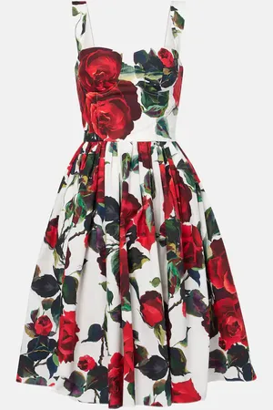 Dolce & Gabbana Floral cotton poplin midi dress