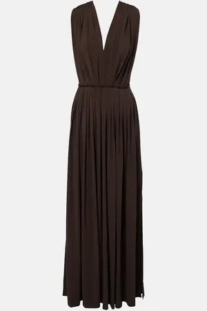 Max Mara Pleated gathered maxi dress