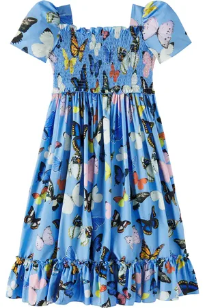 Dolce & Gabbana Printed shirred cotton poplin dress