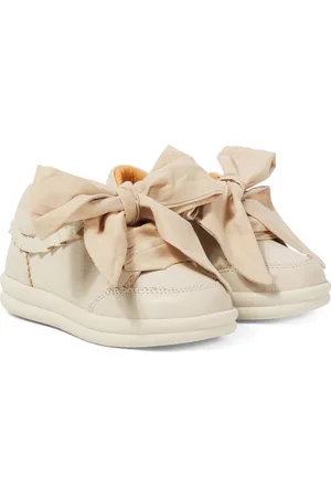 Donsje Bow-detail leather sneakers
