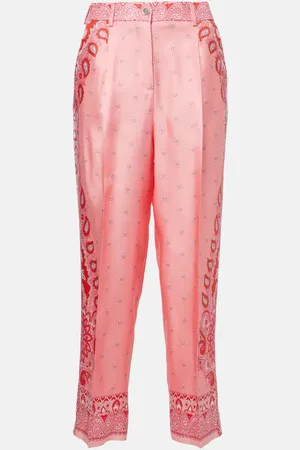 Etro Paisley silk straight pants
