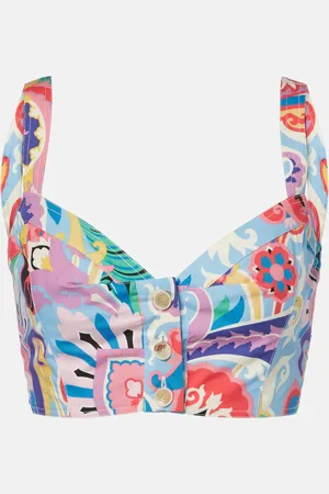 Etro Printed cotton crop top