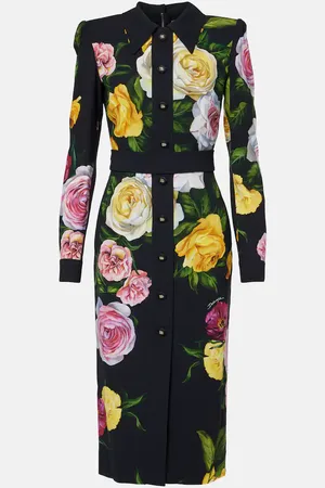 Dolce & Gabbana Longuette floral cady shirt dress