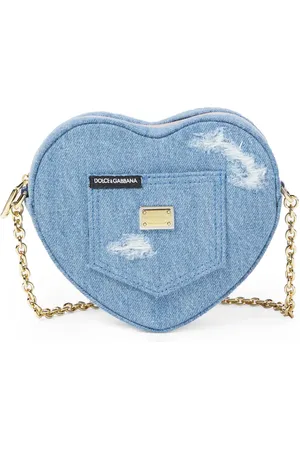 Dolce & Gabbana Heart leather-trimmed denim tote bag