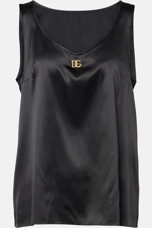 Dolce & Gabbana DG silk-blend satin tank top
