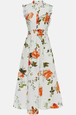 Erdem Floral cotton poplin midi dress