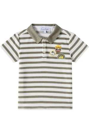 Tartine Et Chocolat Striped cotton-blend terry polo shirt