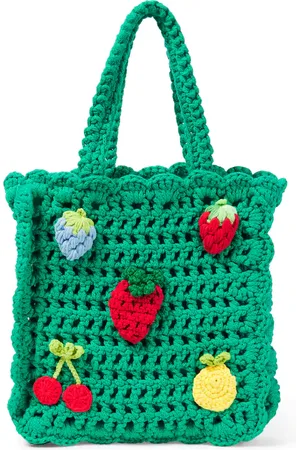 Stella McCartney Embroidered crochet tote bag