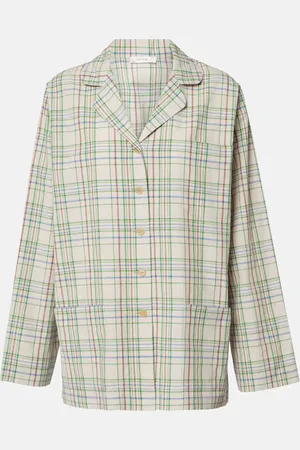 The Row Morpheus plaid cotton voile shirt