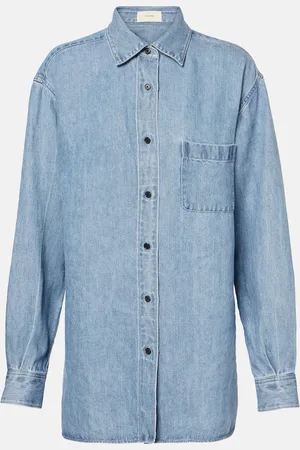 The Row Nesson oversized linen denim shirt