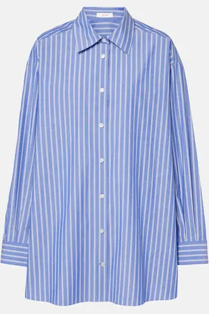 The Row Luka striped cotton poplin shirt