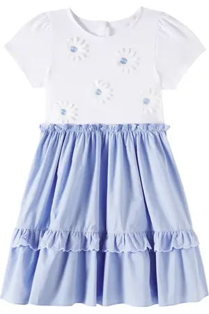 PATACHOU Floral-appliquÃ© cotton-blend dress