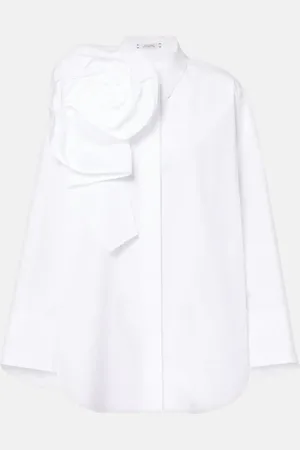 Dorothee Schumacher Floral-appliquÃ© cotton-blend poplin shirt