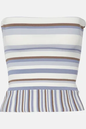 FAITHFULL THE BRAND Citara striped cotton-blend tube top