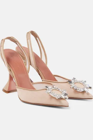 Amina Muaddi Begum 95 mesh slingback pumps