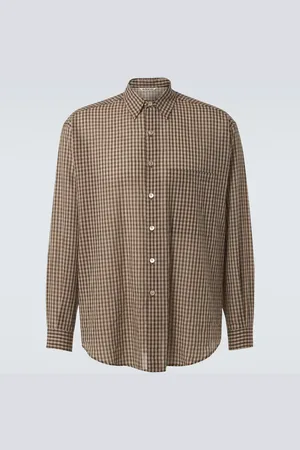 Auralee Airy gingham cotton shirt