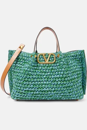 VALENTINO GARAVANI VLogo Medium raffia-effect tote bag