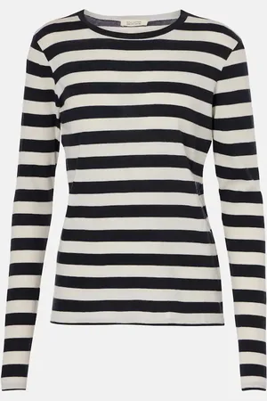 NILI LOTAN Striped cotton jersey T-shirt