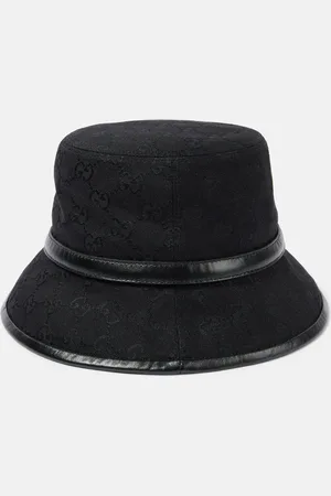 Gucci GG Canvas leather-trimmed bucket hat