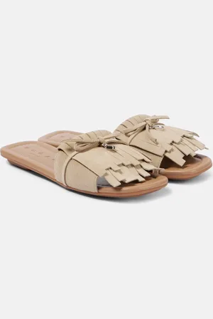Hogan H685 fringed suede slides