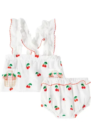 Stella McCartney Baby linen and cotton top and bloomers set