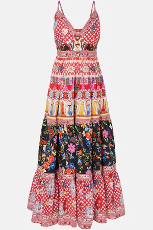 Camilla Printed tiered cotton maxi dress