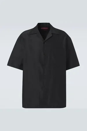 Gucci Logo cotton and silk bowling shirt