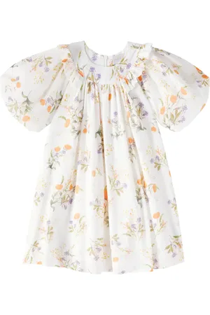 Petite Amalie Floral smocked cotton dress