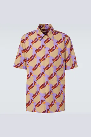 Gucci Printed cotton poplin bowling shirt