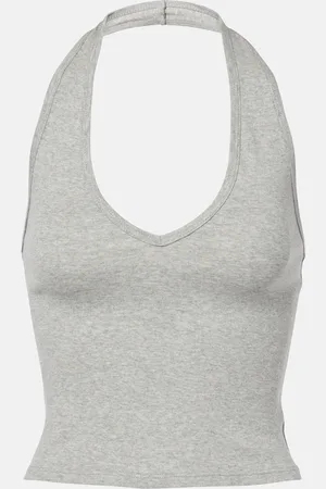 NILI LOTAN Britt halterneck cotton jersey top