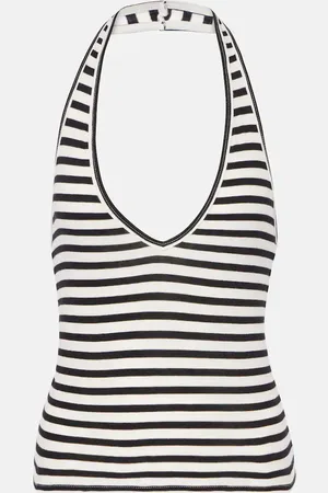 NILI LOTAN Britt halterneck cotton jersey top