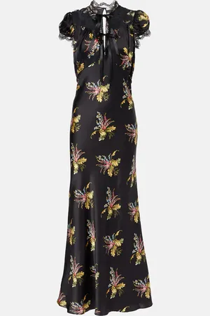RODARTE Floral silk satin maxi dress
