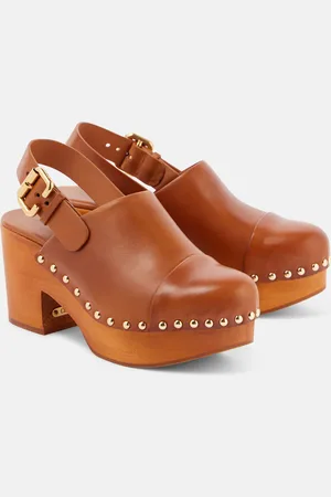 Chloé ChloÃ© Jeannette leather wedge clogs