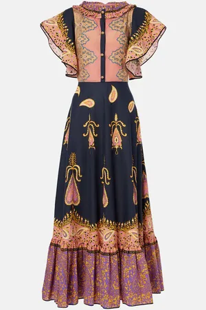 VALENTINO Paisley ruffled cotton muslin maxi dress