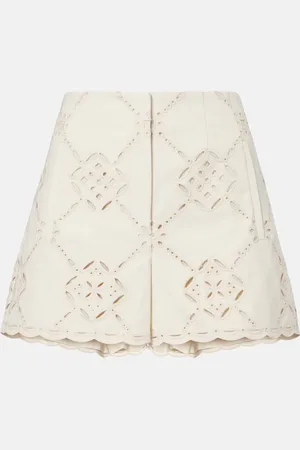 VERONICA BEARD Jazmin laser-cut cotton shorts
