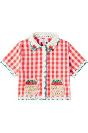 Stella McCartney Crochet-trimmed checked cotton shirt