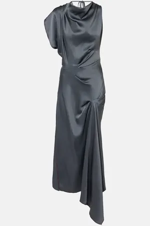 Victoria Beckham Asymmetric draped satin gown