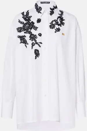 Dolce & Gabbana Lace-trimmed cotton shirt