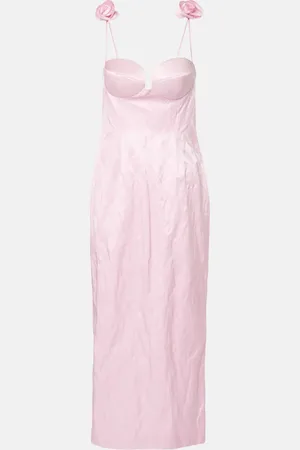 MAGDA BUTRYM Floral-appliquÃ© cotton-blend bustier dress