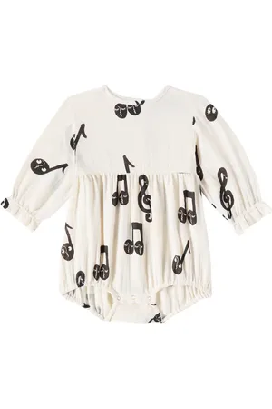 Mini Rodini Baby Notes cotton muslin onesie