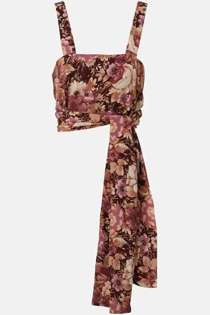 Chloé ChloÃ© Floral crÃªpe de chine crop top
